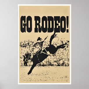 Rodeo Poster Art Western Print Cowboy (H944)