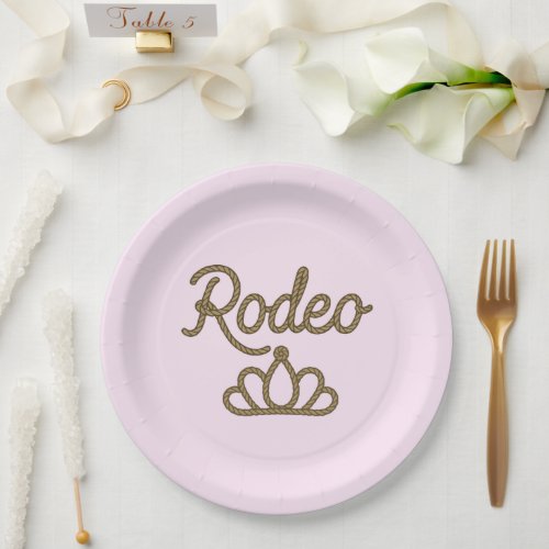 Rodeo Queen Country Western Tiara Crown Pink  Paper Plates