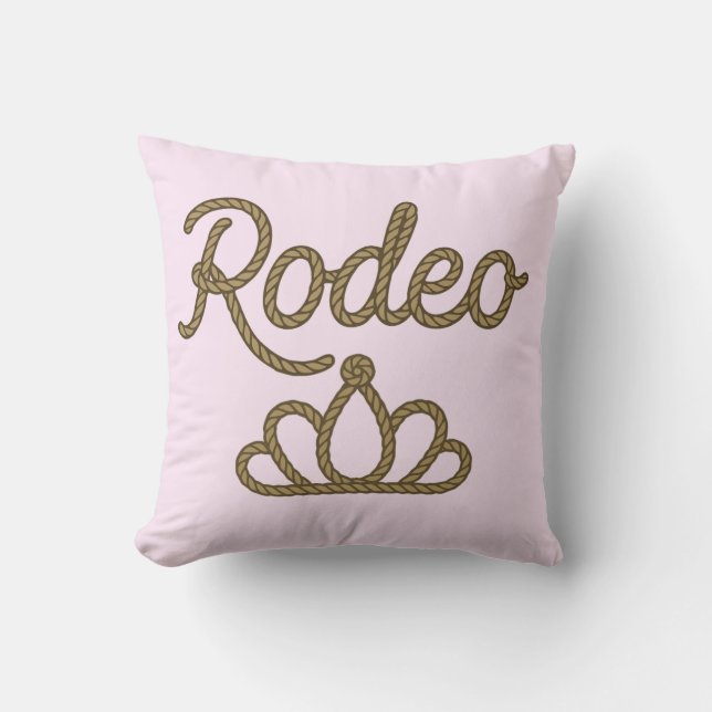 Rodeo Queen Country Western Tiara Crown Throw Pillow (Front)