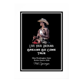 Rodeo Queen Miss Rodeo Pageant Live Your Dreams  Poster