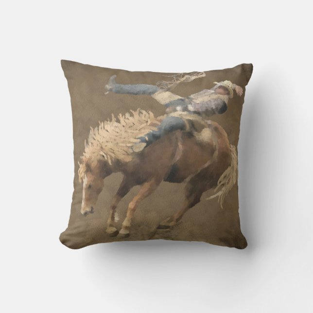 Rodeo Rider Throw Pillow (Front)