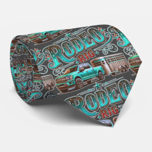 Rodeo Rig Truck And Trailer Neck Tie