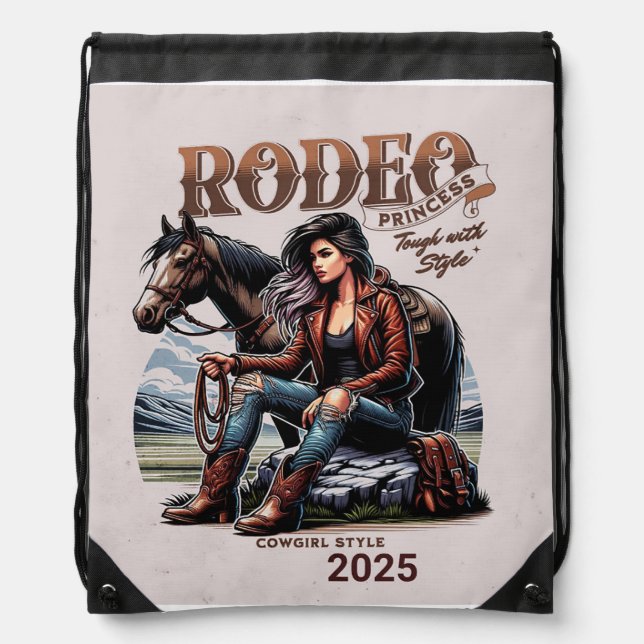 Rodeo Royalty Drawstring Bag (Front)