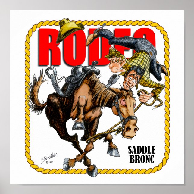 Rodeo Saddle Bronc Rider Print (Front)