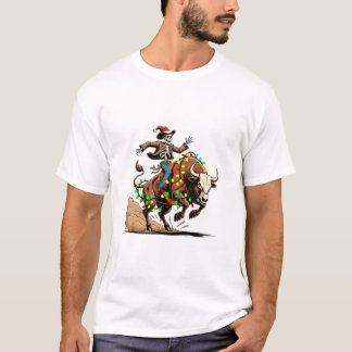 Rodeo Santa Funny Christmas Cowboy Holiday Humor T-Shirt
