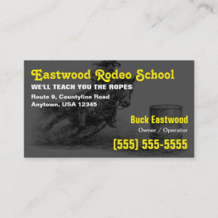 Rodeo School   Barrel Racing Instructor Business Card