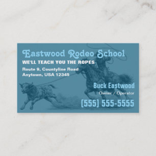 Rodeo School Cowboy Roping Instructor Card