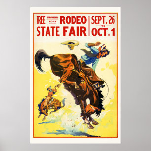 Rodeo State Fair USA Vintage Poster Restored 1930s