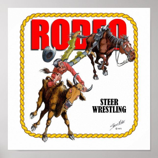 Rodeo Steer Wrestler Poster (Front)