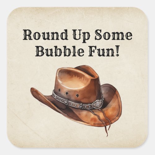 Rodeo Stickers For Bubbles Birthday Party Favors