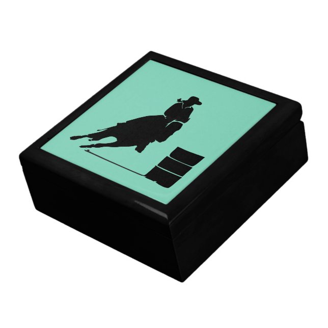 Rodeo Theme Cowgirl Barrel Racing Silhouette Gift Box (Side)