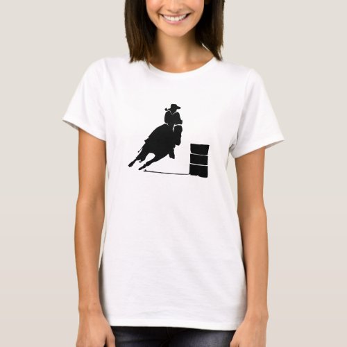 Rodeo Theme Cowgirl Barrel Racing Silhouette T_Shirt