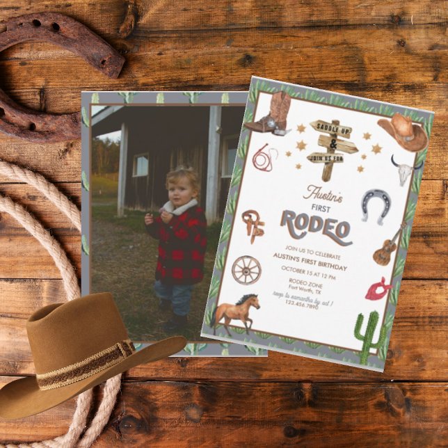 Rodeo Themed | 1st Birthday Invitations (Creator Uploaded)