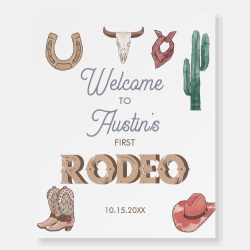 Rodeo Themed  1st Birthday Welcome Foam Board