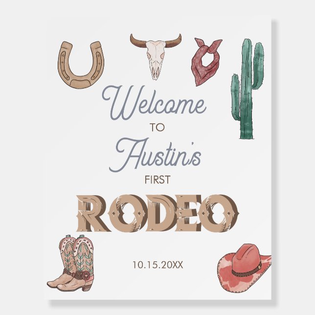Rodeo Themed | 1st Birthday Welcome Foam Board (Front)