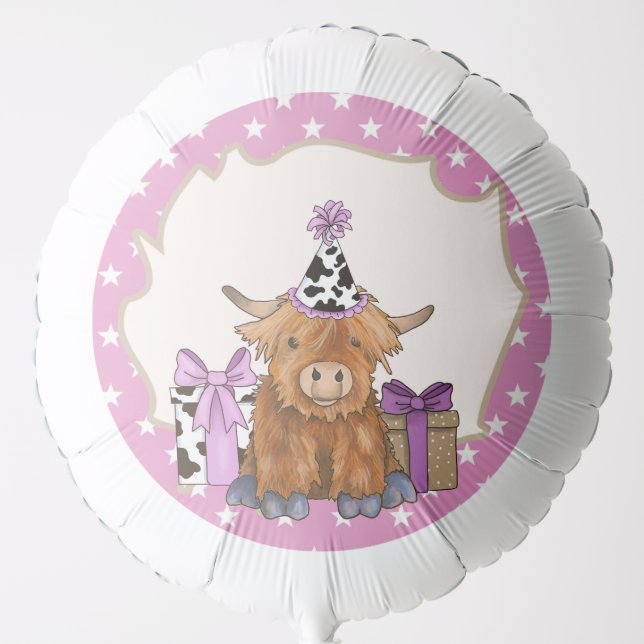 Rodeo Themed Birthday Balloon for Little Girls (Front)