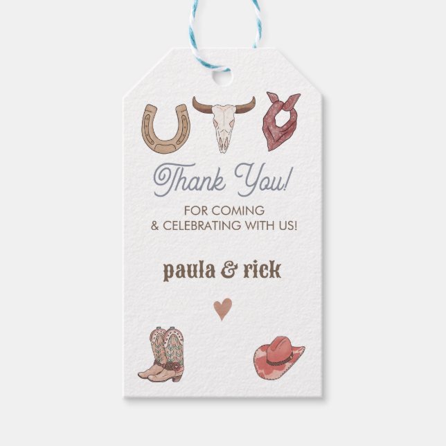 Rodeo Themed |  Birthday  Gift Tags (Front)