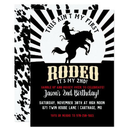 Rodeo Themed Second Birthday Card