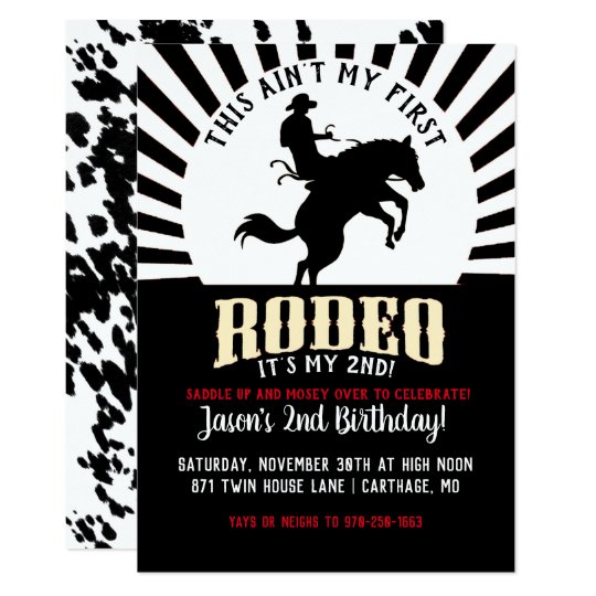 Rodeo Themed Second Birthday Invitation