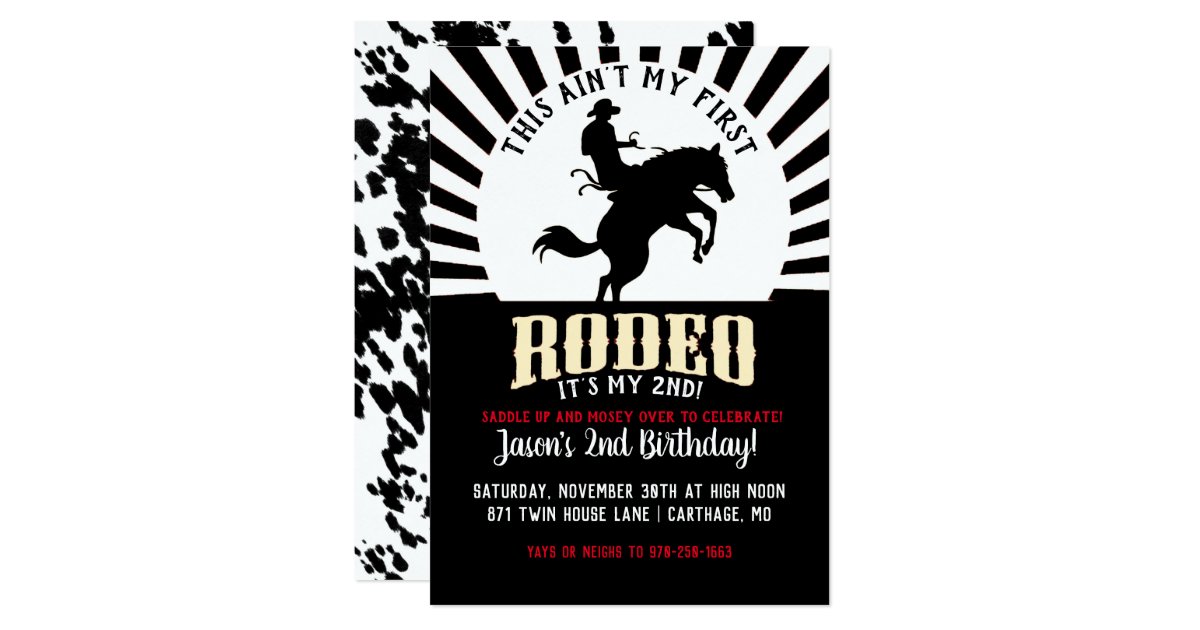 Rodeo Themed Second Birthday Invitation | Zazzle.com