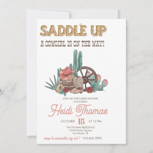Rodeo Themed Western Baby Shower Invitation