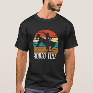 Rodeo Time Cowboy Wranglers Kids Bucking Horse Ret T-Shirt
