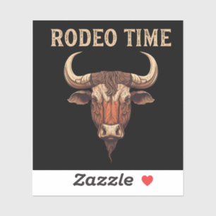 Rodeo Time Western Bull Riding Rodeo Cowboy Sticker