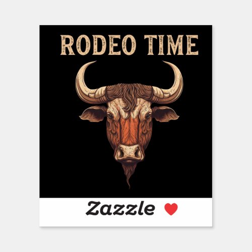 Rodeo Time Western Bull Riding Rodeo Cowboy Sticker
