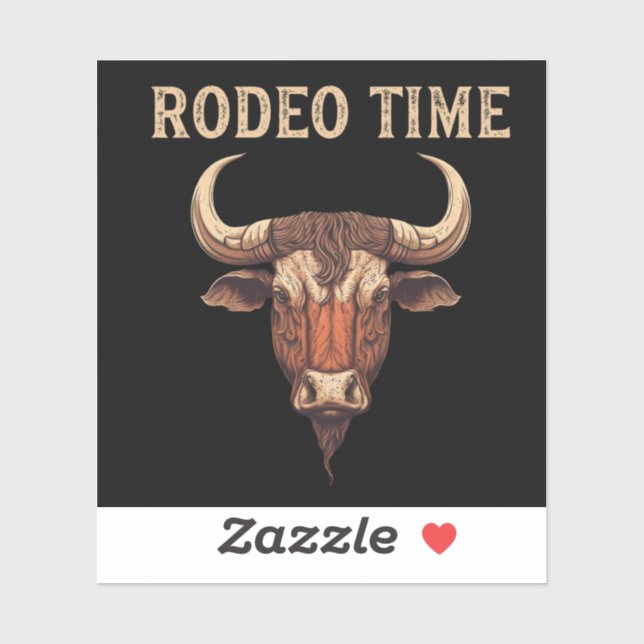 Rodeo Time Western Bull Riding Rodeo Cowboy Sticker (Sheet)