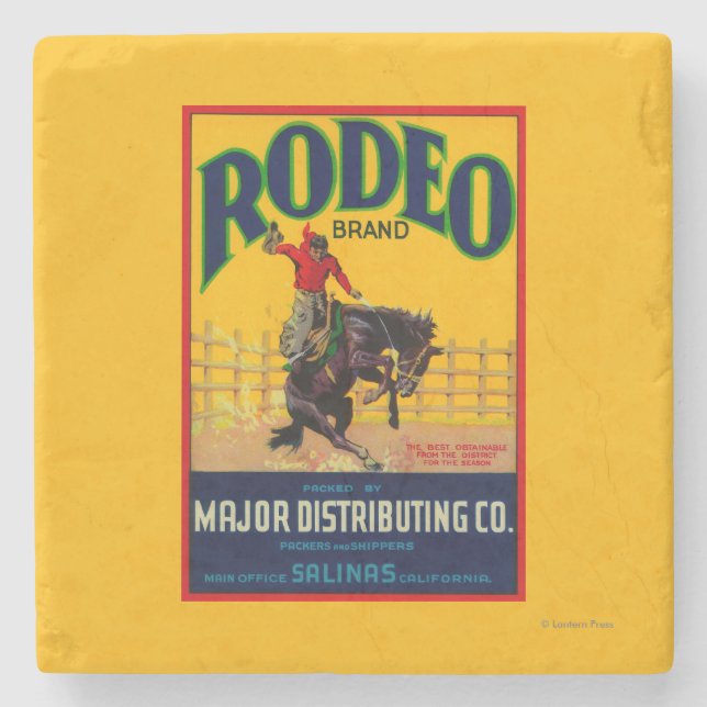 Rodeo Vegetable LabelSalinas, CA Stone Coaster (Front)