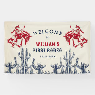 Rodeo Western Cowboy 1st Birthday Party  Banner