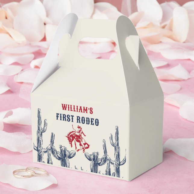 Rodeo Western Cowboy 1st Birthday Party Favor Boxes (Wedding)