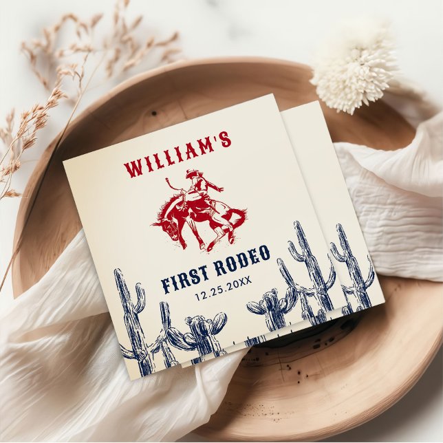 Rodeo Western Cowboy 1st Birthday Party Napkins (Creator Uploaded)