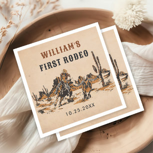 Rodeo Western Cowboy 1st Birthday Party Napkins