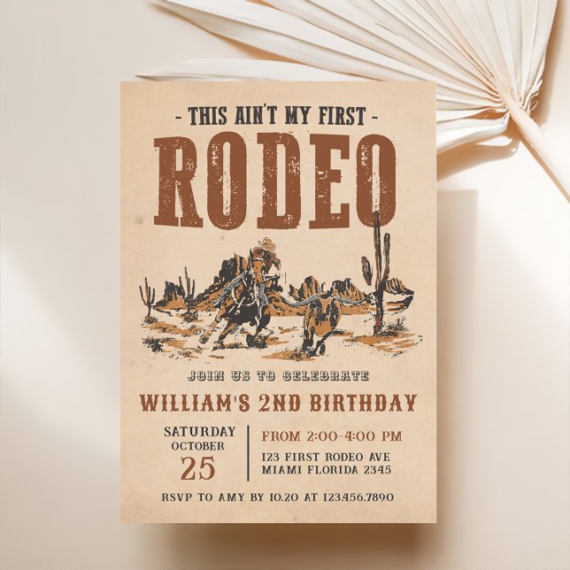 Rodeo Western Cowboy 2nd Birthday Party Invitation (Creator Uploaded)