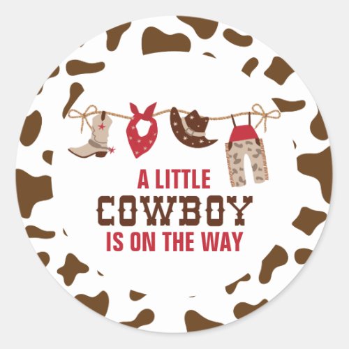 Rodeo Western Cowboy Baby Shower Classic Round Sticker