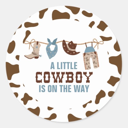 Rodeo Western Cowboy Baby Shower Classic Round Sticker