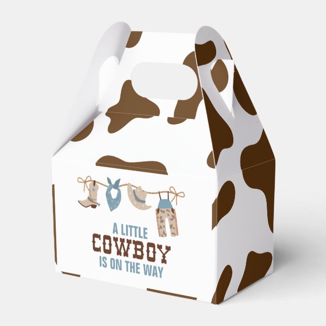 Rodeo Western Cowboy Baby Shower Favor Boxes (Front Side)