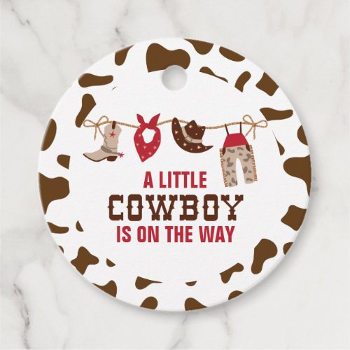 Rodeo Western Cowboy Baby Shower Favor Tags
