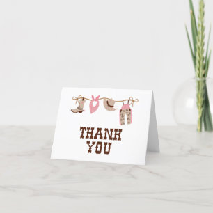 Rodeo Western Cowboy Baby Shower Letterpress Thank You Card