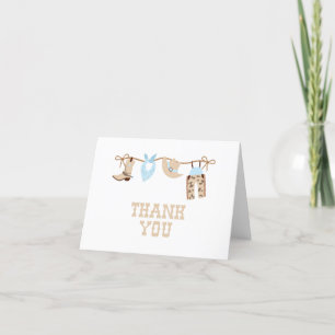 Rodeo Western Cowboy Baby Shower Letterpress Thank You Card