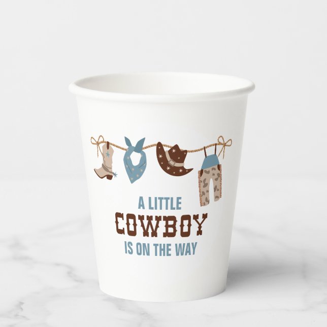 Rodeo Western Cowboy Baby Shower Paper Cups (Front)