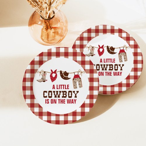 Rodeo Western Cowboy Baby Shower Paper Plates