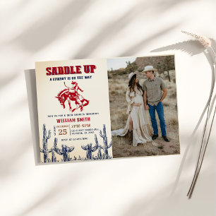 Rodeo Western Cowboy Baby Shower Party Photo Invitation
