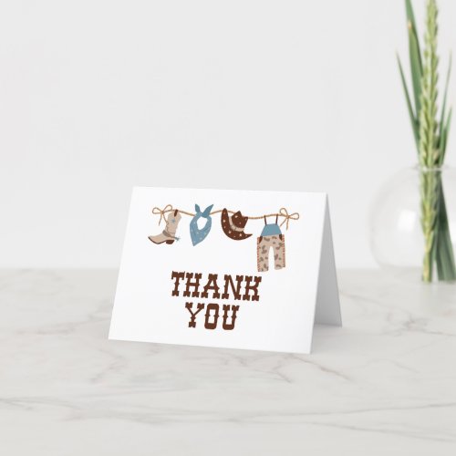 Rodeo Western Cowboy Baby Shower Thank You Card