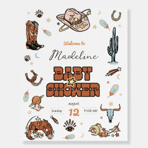 Rodeo Western Cowboy Baby Shower Welcome Sign