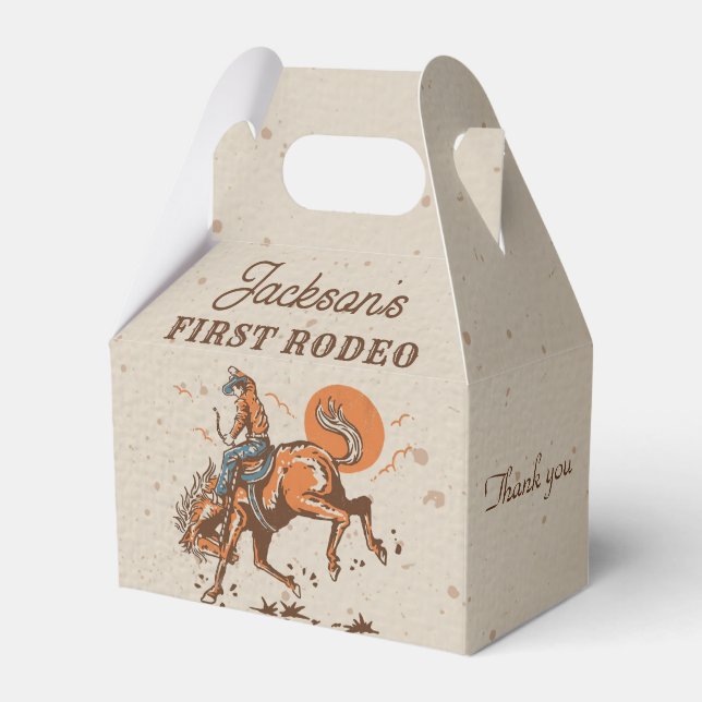 Rodeo Western Cowboy Birthday Favor Box (Front Side)