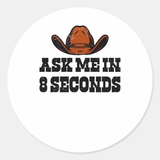 Rodeo Western Cowboy Wild West Bull Classic Round Sticker (Front)