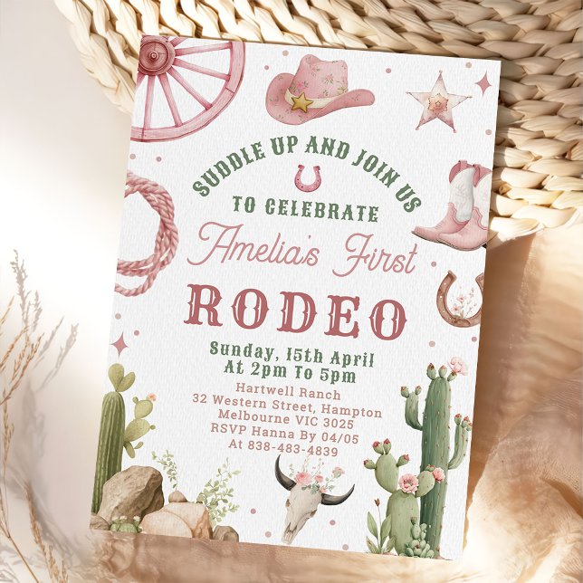 Rodeo Western Cowgirls 1st Birthday Invitation (Creator Uploaded)
