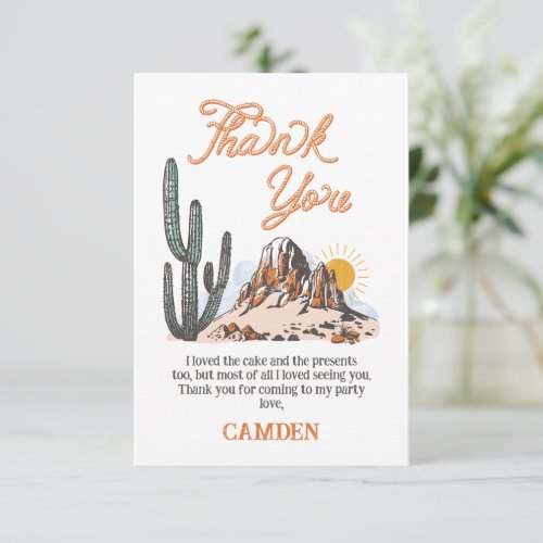 Rodeo Western How The West Was One Thank You Card